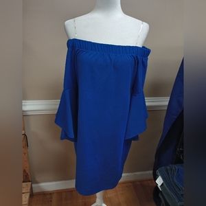 1xl Iris Blue Cold Shoulder Dress NWT 0262
